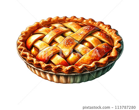 Realistic apple pie illustration 113787280
