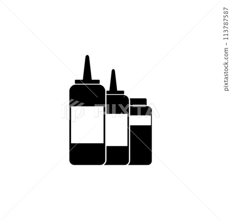 Cosmetics Bottles Flat Vector Icon 113787587