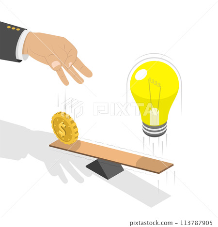 Ivestment flat isometric  concept. 113787905