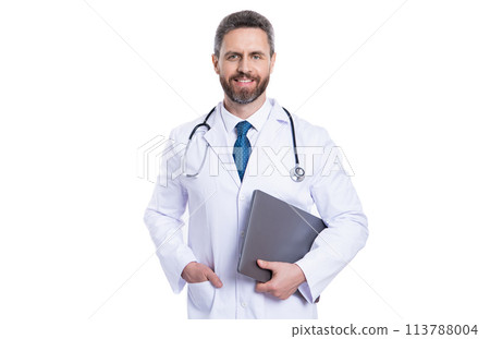 consulting patient online. having online emedicine appointment. ehealth medical service. doctor work in clinic office. video call with doctor. Online man doctor appointment, ehealth 113788004