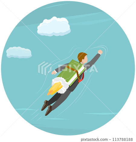 Knowledge is feedom flat isometric  concept 113788188