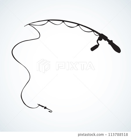 Fishing rod. Vector drawing 113788518