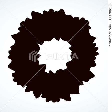 Wreath of flowers. Vector drawing 113788536