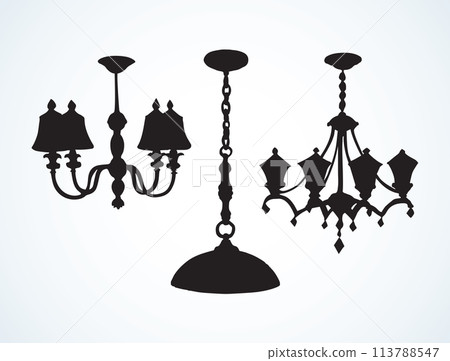 Chandelier. Vector drawing 113788547