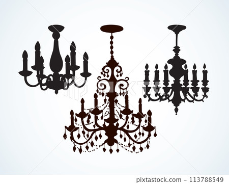 Chandelier. Vector drawing 113788549