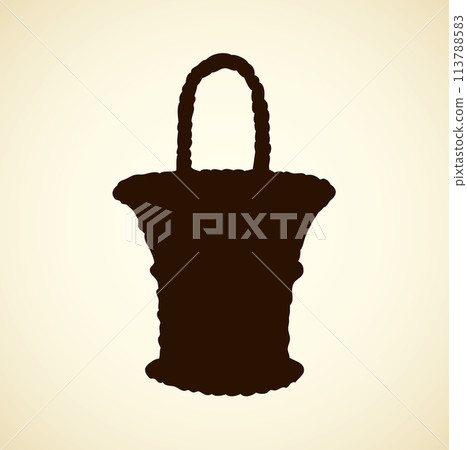 Vector picture of wickerwork basket 113788583