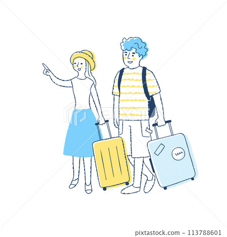 Young couple traveling 113788601