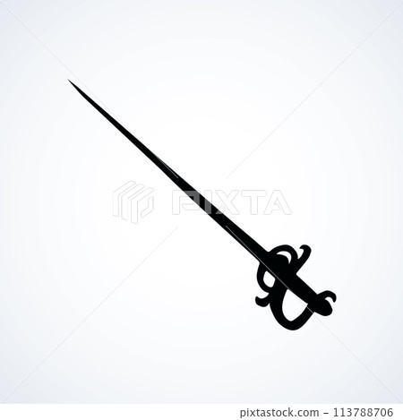 Old Epee. Vector drawing Old Epee. Vector drawing 113788706