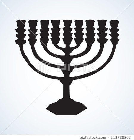 Menorah. Vector drawing 113788802