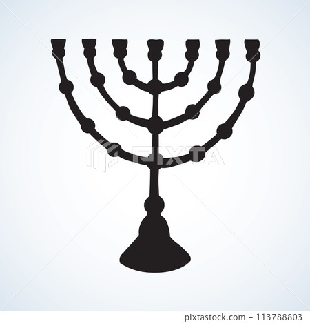 Menorah. Vector drawing 113788803