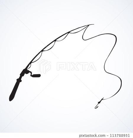 Fishing rod. Vector drawing 113788931