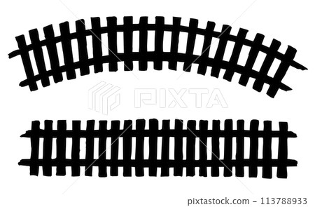 Vector engraving. Wooden Fence 113788933