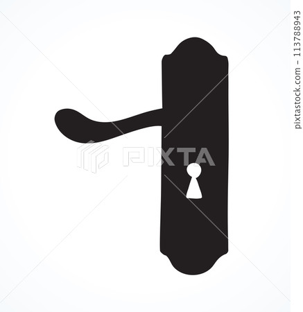 Door knob. Vector drawing 113788943