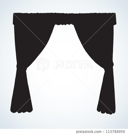 Curtain. Vector drawing 113788950