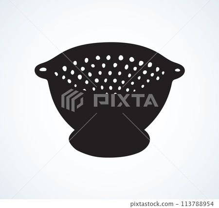 Colander. Vector drawing 113788954