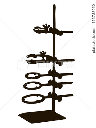 Retort lab stand. Vector sketch 113788960