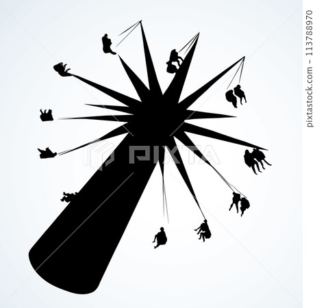 Carousel. Vector drawing 113788970