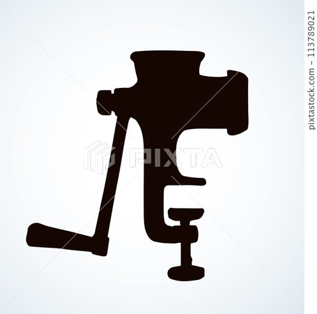Meat grinder. Vector drawing Meat grinder. Vector drawing 113789021