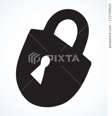 Old iron lock. Vector drawing 113789029
