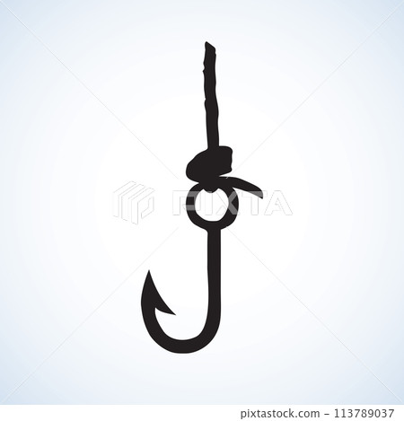 Fishing hook. Vector drawing 113789037