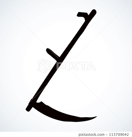 Iron scythe. Vector drawing 113789042