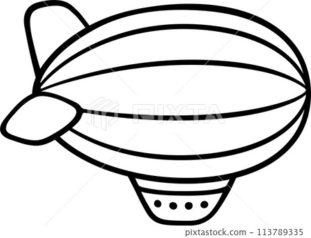 Simple black and white airship drawing 113789335