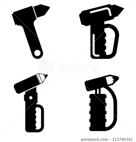Emergency Hammer for Car Glass breaker icon Emergency Hammer for Car Glass breaker icon 113790381