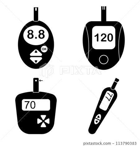 Blood glucose monitor icon 113790383