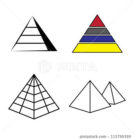 pyramid icon vector 113790389