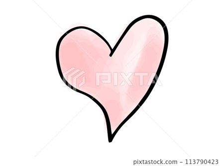 Watercolor doodle heart. Vector illustration. 113790423
