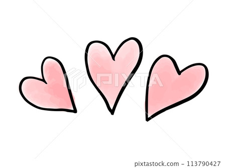 Watercolor doodle heart. Vector illustration. Watercolor doodle heart. Vector illustration. 113790427