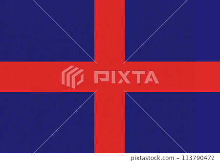 flag of Duchy of Oldenburg on fabric surface. Historical flag of part of Europe 113790472