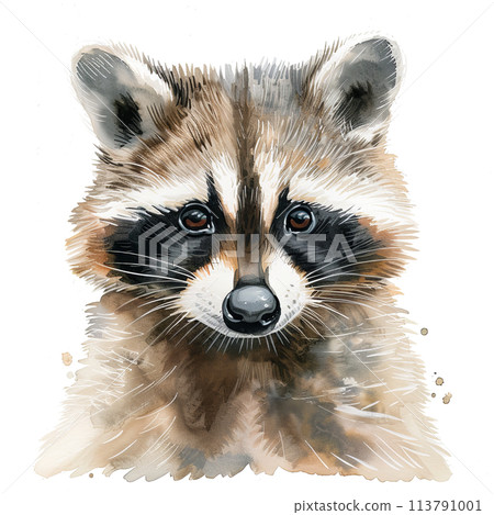 Curious Raccoon Staring at Camera 113791001