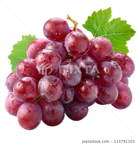 Fresh Grapes Covered in Water Droplets 113791103