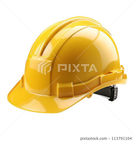 Yellow Hard Hat on White Background 113791104