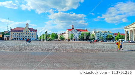 area in Chernihiv town and building of Court of Appeal. Ukrainian city panorama area in Chernihiv town and building of Court of Appeal. Ukrainian city panorama 113791256