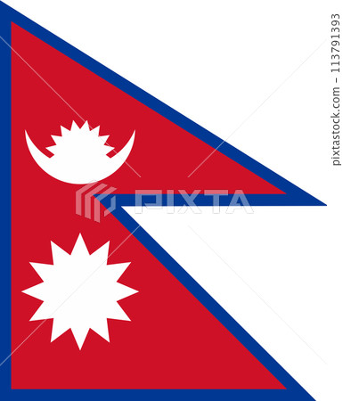 Flag of Nepal. Nepal flag on fabric. Fabric texture. Asian country 113791393