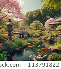 初夏的日式庭園 113791822