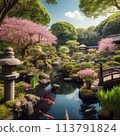 初夏的日式庭園 113791824