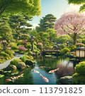 初夏的日式庭園 113791825