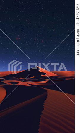 Scenic view of a moon over sand dunes 113792120