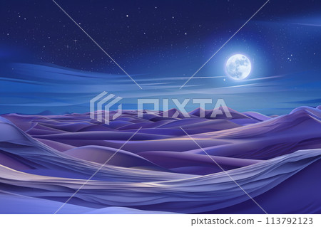 Scenic view of a moon over sand dunes 113792123