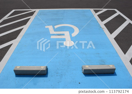 Compassionate parking lot Wheelchair mark Compassionate parking lot Wheelchair mark 113792174