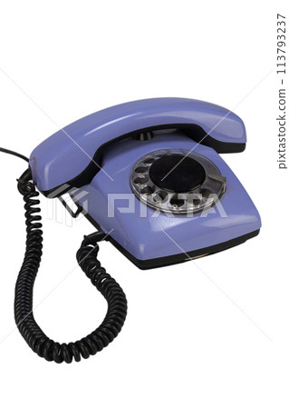 vintage retro violet rotary phone 113793237
