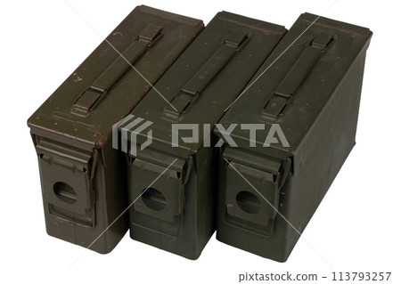 US army green metal .30 cal ammo boxes. 113793257