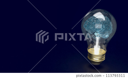 The Brain light bulb for education or creative inspiration concept 3d rendering. 113793311