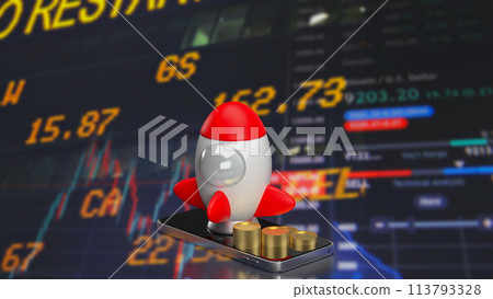 The rocket for start up Business or sci education concept 3d rendering. 113793328