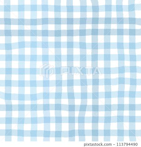 Light Blue Plaid Gingham Check Hand Drawn Background Overlay Light Blue Plaid Gingham Check Hand Drawn Background Overlay 113794490