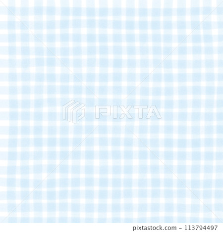 Light Blue Plaid Gingham Check Hand Drawn Background Overlay 113794497