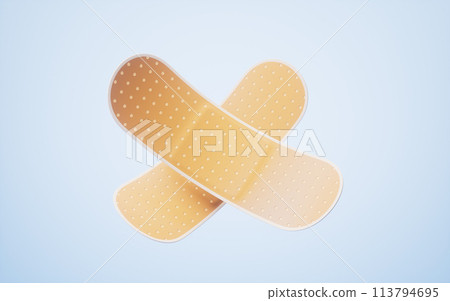 Adhesive bandage with medical concept, 3d rendering. 113794695